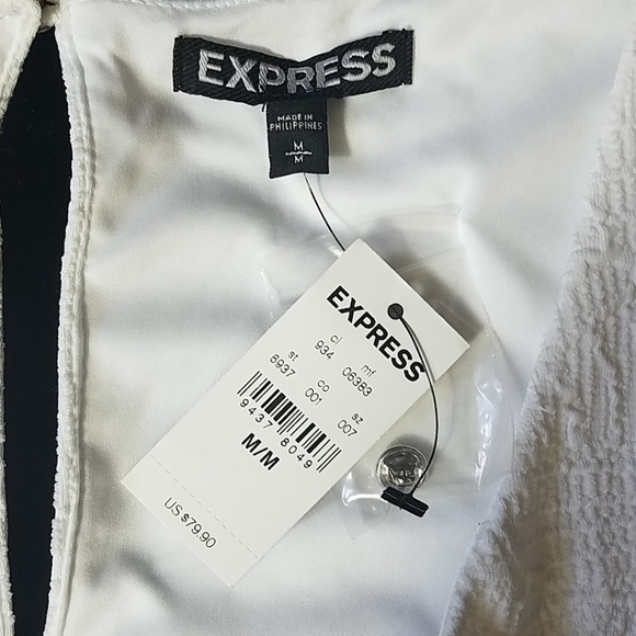Express White sleeveless dress shirt se medium - Picture 2 of 6